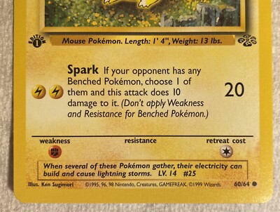 【美品】ピカチュウ 1st ED 60/64 ★ （フランス語版） RARE 1st Edition 1995 Pikachu Pokemon card 60/64 | eBay