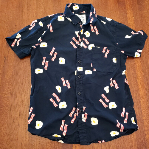 bacon button up shirt
