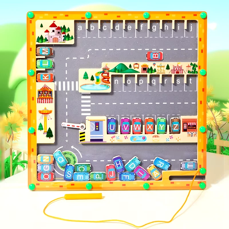 Puzzle De Lettre De Labyrinthe D'Alphabet Magnétique Montessori, Cadeaux Pour En - Photo 2/4