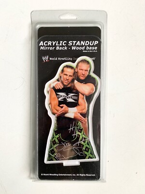 WWE DX - Acrylic Standup- Has Mirrored Back with a Wood Base.  Brand New