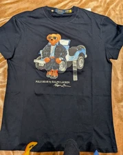 NWT Polo Ralph Lauren "POLO Jeans Suit and Jeep" Polo Bear Tee Shirt in Blue