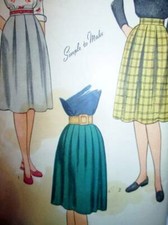 Vtg Simplicity 1575 Skirt Pattern Sewing UNCUT c. 1945 COMPLETE Waist 30 Hip 39
