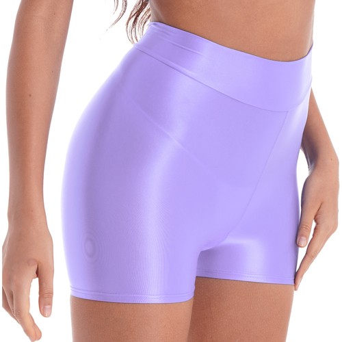 #M Womens Glossy Shorts Swimwear Smooth Elastic Short Sports Gym Yoga Surfing - Picture 7 of 12