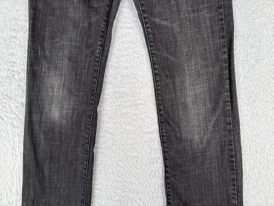 Pantalones de mezclilla C'est toi para mujer 9 negros pierna recta tiro bajo mezcla de algodón 30x29 Foto 3 de 4