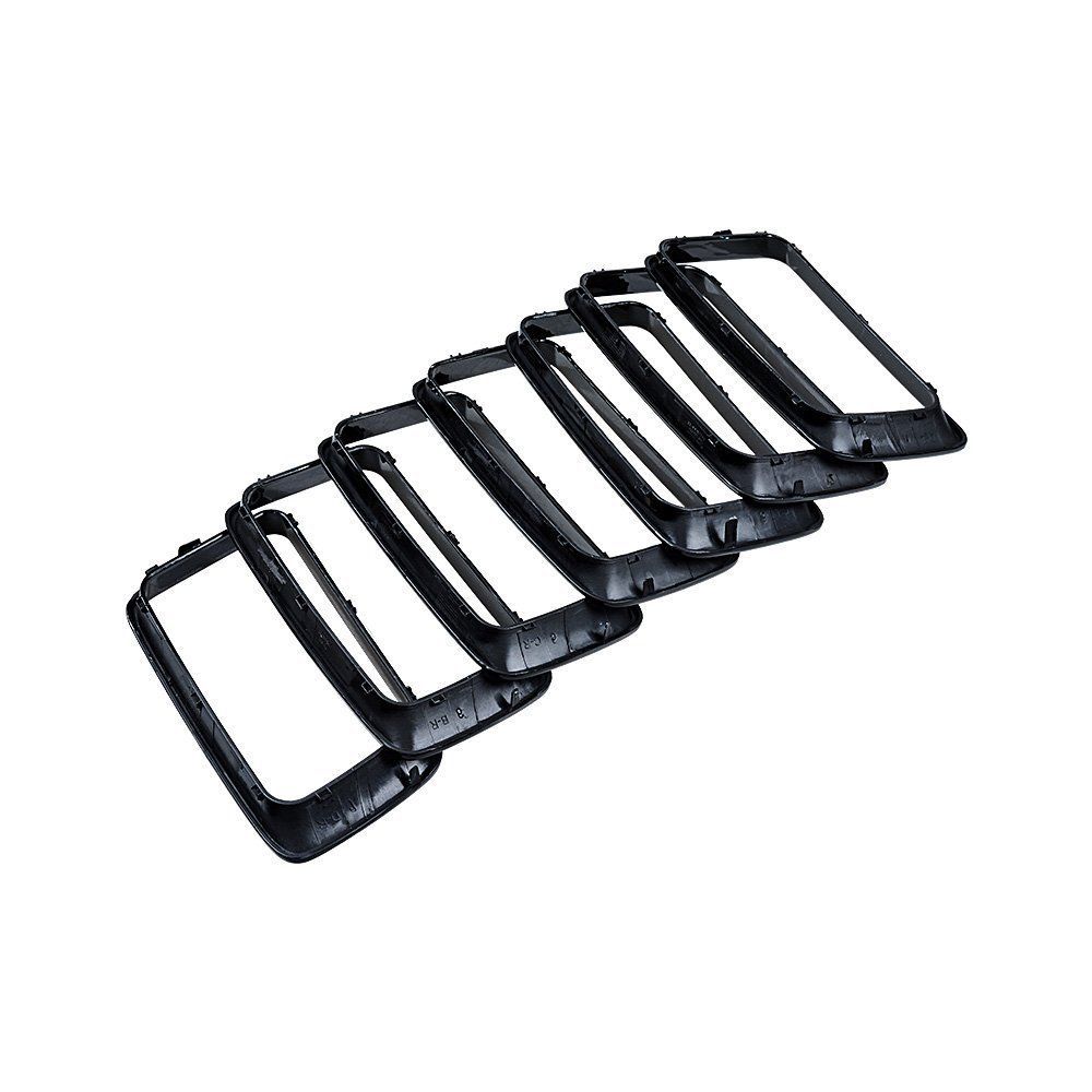 Set De 7 Anillas De Borde Para Parrilla Delantera De Jeep Grand Cherokee 2014-2016, En Negro ABS, De Savadi-Car