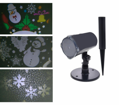 Proiettore Solare Natalizio Da Esterno Con 2 Effetti Intercambiabili (fiocchi Di Neve E Oggetti) – Testa Rotante, Area 9-25 M², Distanza 3-9 Mt, 3 Velocità + Fissa