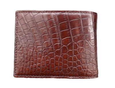 Real Allig Crocodile Wallet SKIN Leather Bifold Men's Brown