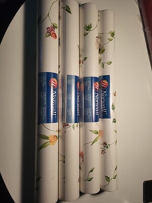 Norwall Wallpaper Rolls 4 White Floral Wall Covering 56 Sq.ft MADE IN CANADA