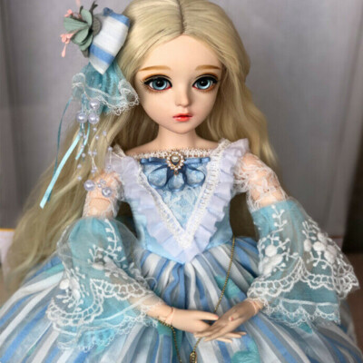 1/3 60cm BJD Doll Ball Jointed Girl + Blonde Wig + Shoes + Dress + Eyes Full Set