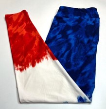 NEW LuLaRoe TC Leggings BLUE WHITE RED Dip Summer TIE DYE Independence July USA