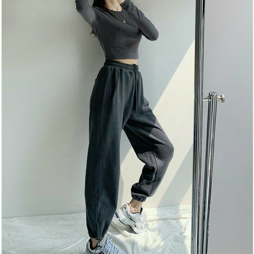 Donna Pantaloni Larghi SPORTS da Corsa Fodera IN Pile Tuta Spesso | eBay