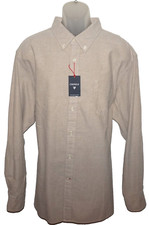 Cremieux Long Sleeve Shirt Large Chino Solid 100 Cotton NWT DC918
