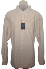 Cremieux Long Sleeve Shirt Large Chino Solid 100% Cotton NWT (DC918)