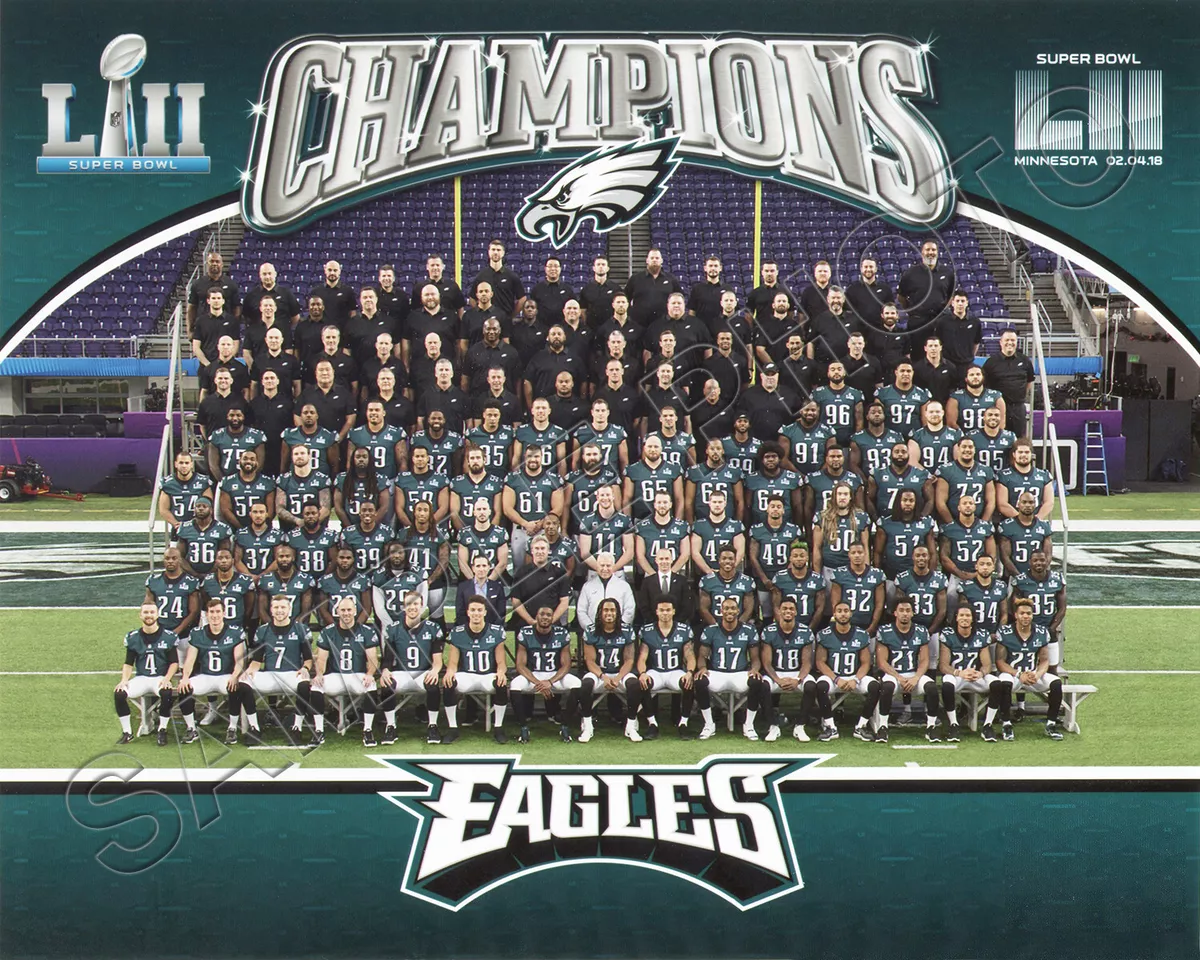 2017 PHILADELPHIA EAGLES SUPER BOWL LII CHAMPIONS 2018 TEAM 8X10 PHOTO  PICTURE