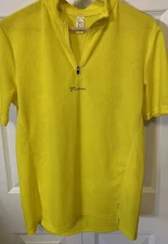 DECATHLON Mens Sz S yellow CYCLING JERSEY decathlon creation Trivandrum