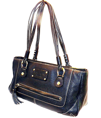 kate spade Foster Crossing Small Rue Satchel Black Pebble  Vintage Kate Spade Black Leather \