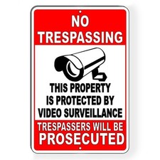 Property Protected By Video Surveillance Warning Security 3 SIZES Metal Sign S24