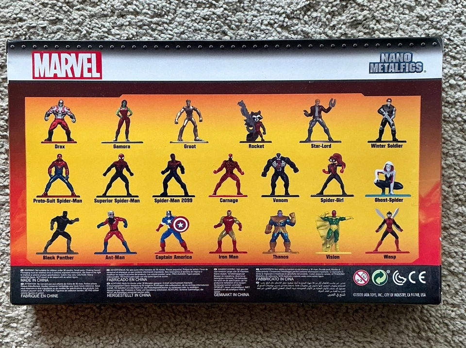 Jada Marvel Nano Metal Figuras Juego de 20 Piezas Diecast Superhéroe Nuevo 3+ Foto 2 de 2