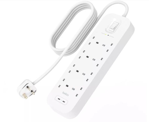 Belkin Connect Surge Protector with Dual USB-C Ports - 8 AC Outlets - New Boxed - Picture 4 of 5