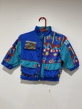 Vintage 80s Hush Puppies Baby Toddler Jacket Color Block Turtles Sz 18 M