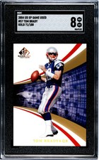 2004 SP GAME USED TOM BRADY 57 NRMT-MT GOLD 71/100 SGC 8 NEW ENGLAND PATRIOTS