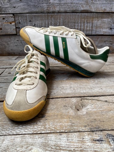 Zapatillas bajas Adidas Rom blancas vintage años 80 Reino Unido 8, hechas en Alemania Occidental - Imagen 13 de 15