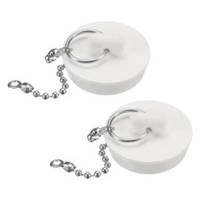 2 Pcs Tub Stoppers, Rubber Bathtub Stoppers Drain Plug 1-3/8", White