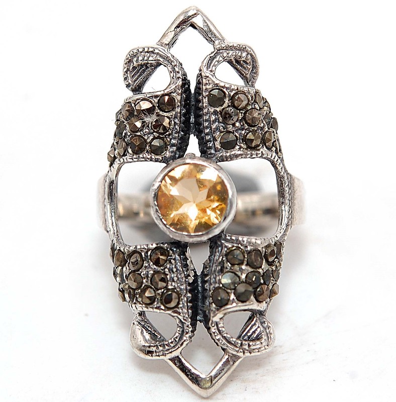 1CT Citrine 925 Sterling Silver Ring Jewelry Sz 8 NF1-1