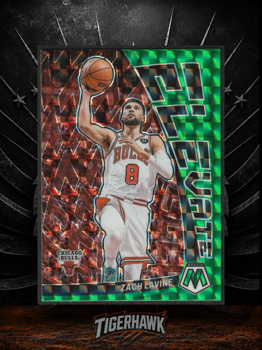 2022-23 Panini Mosaic Elevate ZACH LAVINE #11 Green Mosaic Prizm Insert