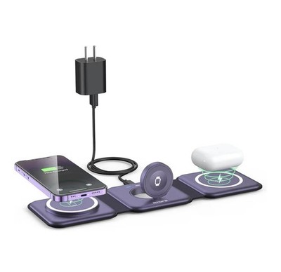 Wireless Charger 3 in 1 RTOPS Magnetic Travel Wireless Charging Station