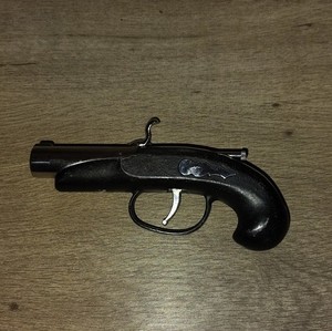 Collectible Gun-Shaped Lighter Black Silver Pistol Design