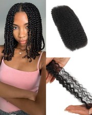 100 Human Hair Bulk 12" 4C Afro Kinky Curly Natural Black 1B Loc Repair Braids