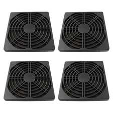 4 Pcs 120mm Black Square Plastic Cooling Fan Filter Cover, Dust Black,120mm 