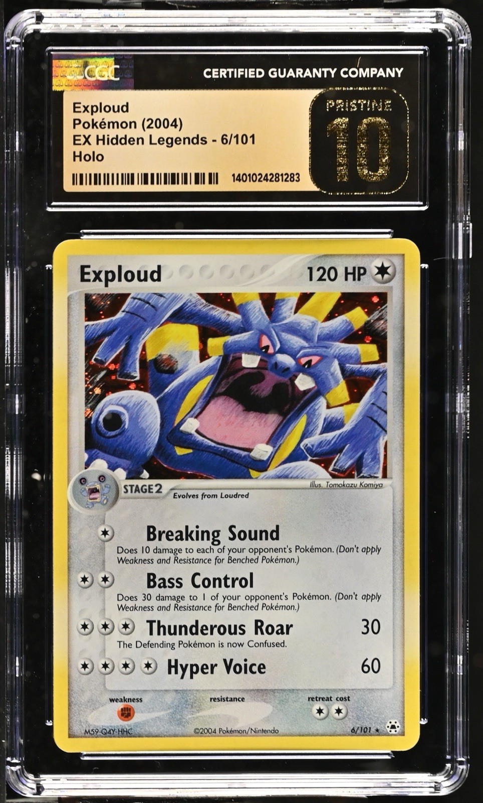 *CGC 10 PRISTINE* Exploud #6/101 HOLO RARE Pokémon 2004 EX HIDDEN LEGENDS