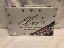 Elvis  Presley Viva Las Vegas Poker Set USAopoly  Case Chips Cards 2005 New