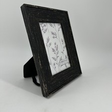 Rustic Black Wood 4x6 Picture Frame - Distressed Farmhouse Tabletop Decor