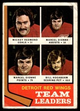 1974-75 O-Pee-Chee VTG OPC Hockey Mickey Redmond/Marcel Dionne/Bill Hogaboam