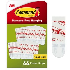 Poster Strips Value Pack, 64 Strips DamageFree Poster Hangers, No Tools Requr... 0.25 per strip