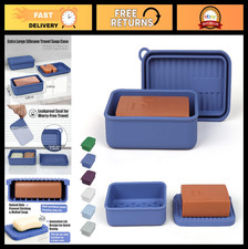 Extra Large Leak Proof Silicone Travel Soap Case for Outdoor Extended Trips -