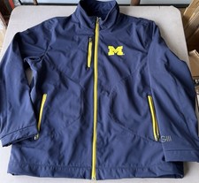 UNIVERSITY OF MICHIGAN Mens Sz L GIII Sports by Carl Banks Full Zip Jacket