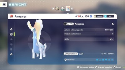 Shiny Elite Amagarga  Level 100 6IV + Max EV / DV  Für Pokemon Legenden Z-A