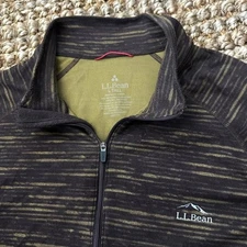 LL Bean 1/4 Quartet Zip Mens Large Tall Brown Base Layer Midweight Athleisure