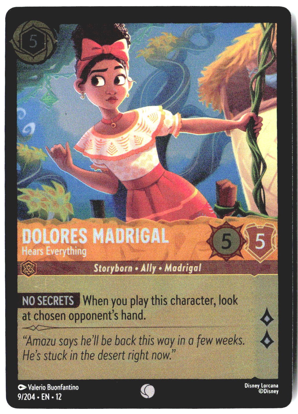 Disney Lorcana TCG Dolores Madrigal - Hears Everything 9/204 Foil Wilds Unknown