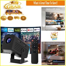 Portable 4K Support Mini Projector with WiFi6, Bluetooth 5.2, Built-in Apps, ...