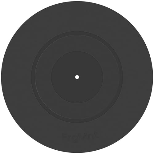 12-Inch Black Turntable Platter Mat - Durable Rubber & Silicone Design-image