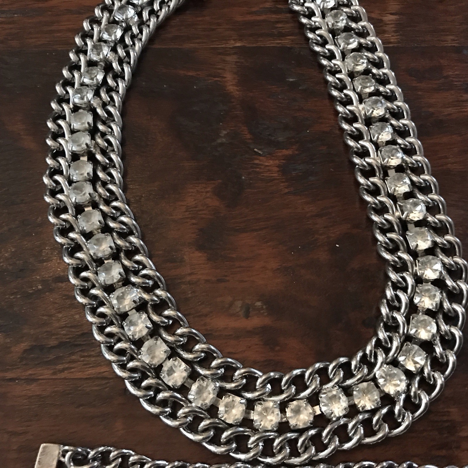 Cookie Lee Silver Tone Rhinestone Statement  Neck… - image 4