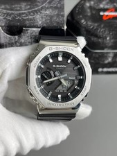 Casio G-shock Gm-2100 Analogdigital Silver Steel Black Resin Quartz Watch
