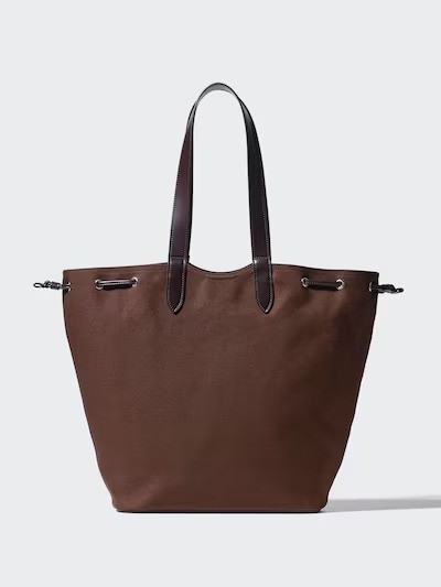 ユニクロ　バック UNIQLO Canvas Tote Bag 485677 NATURAL DARK BROWN Unisex New Japan