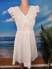 NWT Cupshe Women's Short Dress Cover Up Ruffle White Size Medium