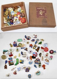 60+ FOE Eagles Pins ~ Vintage Fraternal Order of Eagles Lot with Wooden Box